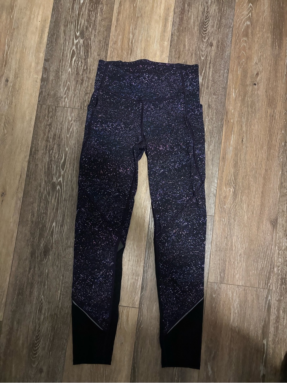 lululemon athletica Kids Black with Purple Speckle Performance Leggings